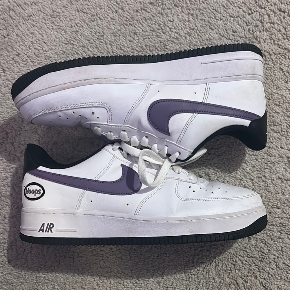 Nike Air Force 1 White ,Black and Purple  Sneakers